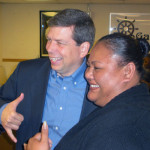 Senator Begich with Hilton employee Fale.
